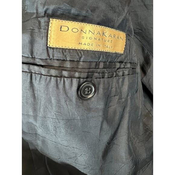Donna Karan Made In Italy Wool 3 Button Tuxedo Jacket Sz 38R Black - Picture 4 of 13